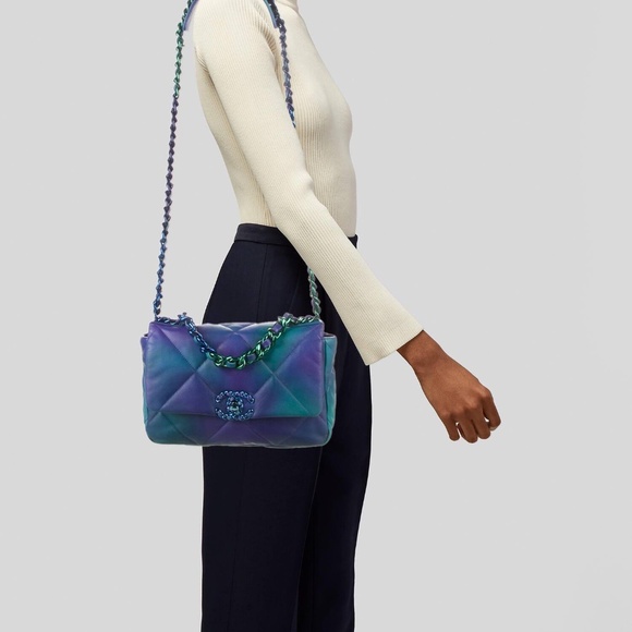 Brand New Chanel 2021 Medium Blue Tie Dye 19 Flap Bag Limited Edition - Picture 15 of 16